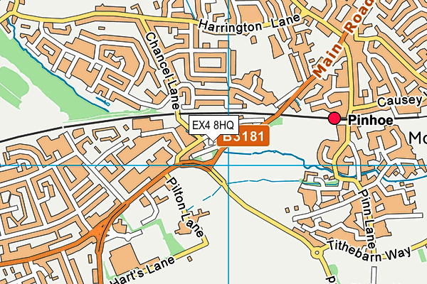 EX4 8HQ map - OS VectorMap District (Ordnance Survey) EX4 8HQ map - OS VectorMap District (Ordnance Survey)