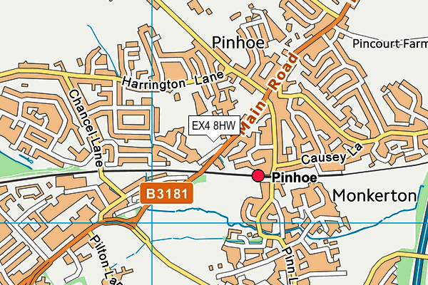EX4 8HW map - OS VectorMap District (Ordnance Survey) EX4 8HW map - OS VectorMap District (Ordnance Survey)