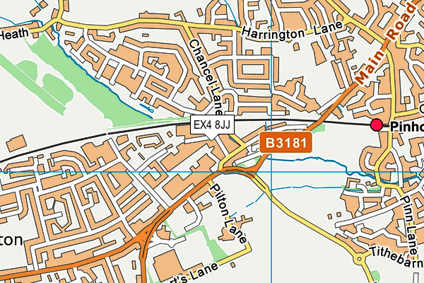 EX4 8JJ map - OS VectorMap District (Ordnance Survey) EX4 8JJ map - OS VectorMap District (Ordnance Survey)
