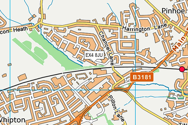 EX4 8JU map - OS VectorMap District (Ordnance Survey) EX4 8JU map - OS VectorMap District (Ordnance Survey)