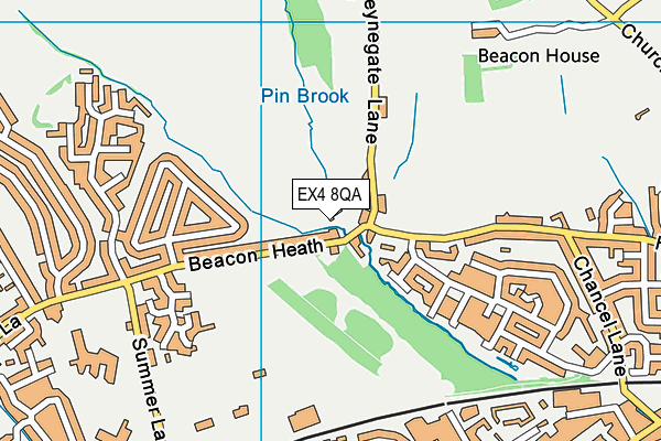 EX4 8QA map - OS VectorMap District (Ordnance Survey) EX4 8QA map - OS VectorMap District (Ordnance Survey)