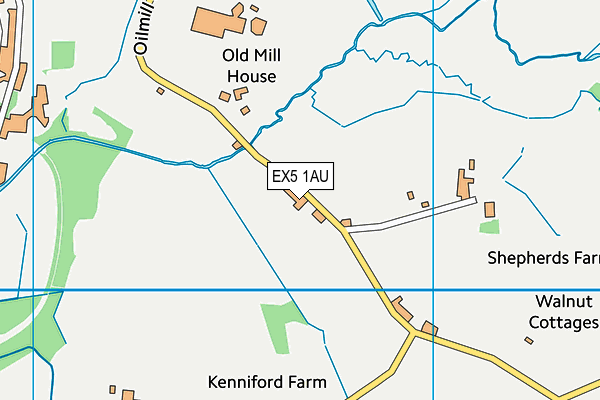 EX5 1AU map - OS VectorMap District (Ordnance Survey) EX5 1AU map - OS VectorMap District (Ordnance Survey)