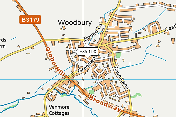 EX5 1DX map - OS VectorMap District (Ordnance Survey) EX5 1DX map - OS VectorMap District (Ordnance Survey)