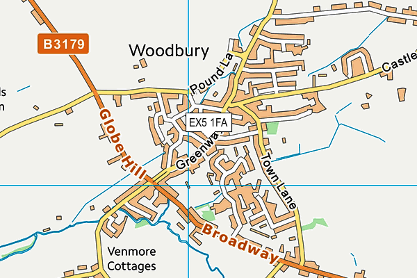 EX5 1FA map - OS VectorMap District (Ordnance Survey) EX5 1FA map - OS VectorMap District (Ordnance Survey)
