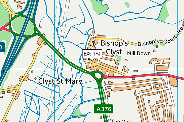 EX5 1FJ map - OS VectorMap District (Ordnance Survey) EX5 1FJ map - OS VectorMap District (Ordnance Survey)