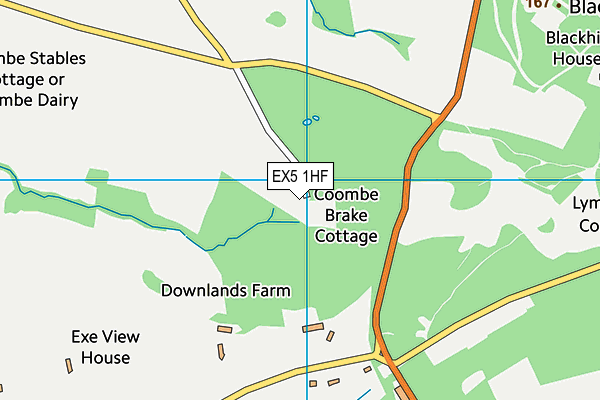 EX5 1HF map - OS VectorMap District (Ordnance Survey)