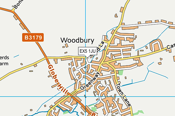 EX5 1JU map - OS VectorMap District (Ordnance Survey) EX5 1JU map - OS VectorMap District (Ordnance Survey)