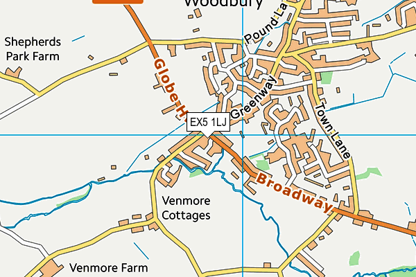 EX5 1LJ map - OS VectorMap District (Ordnance Survey) EX5 1LJ map - OS VectorMap District (Ordnance Survey)