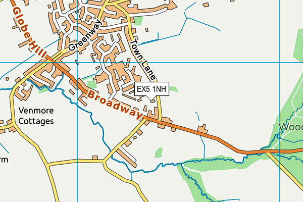 EX5 1NH map - OS VectorMap District (Ordnance Survey) EX5 1NH map - OS VectorMap District (Ordnance Survey)