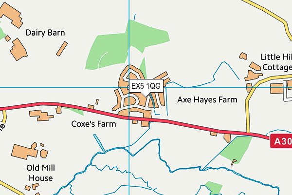 EX5 1QG map - OS VectorMap District (Ordnance Survey) EX5 1QG map - OS VectorMap District (Ordnance Survey)