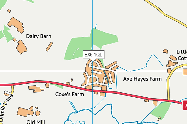 EX5 1QL map - OS VectorMap District (Ordnance Survey) EX5 1QL map - OS VectorMap District (Ordnance Survey)