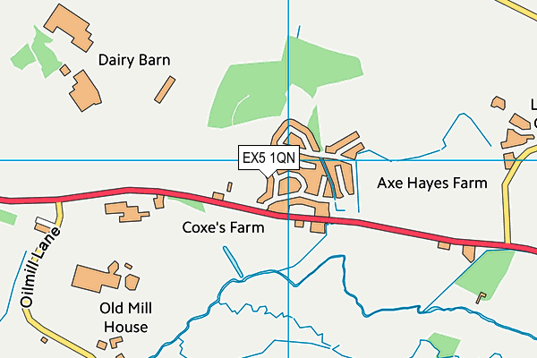 EX5 1QN map - OS VectorMap District (Ordnance Survey)