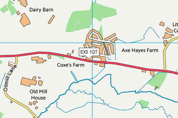 EX5 1QT map - OS VectorMap District (Ordnance Survey) EX5 1QT map - OS VectorMap District (Ordnance Survey)