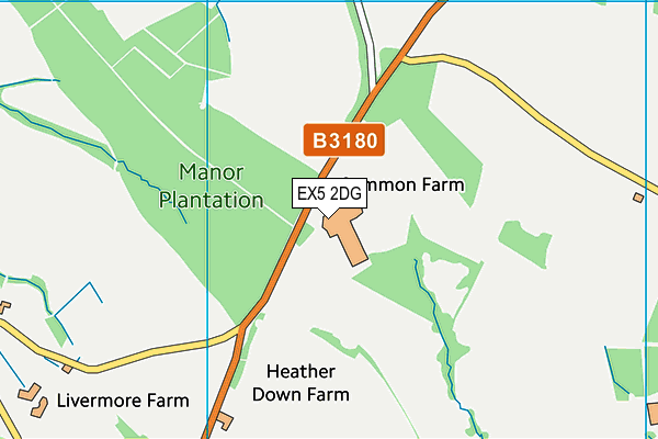EX5 2DG map - OS VectorMap District (Ordnance Survey) EX5 2DG map - OS VectorMap District (Ordnance Survey)