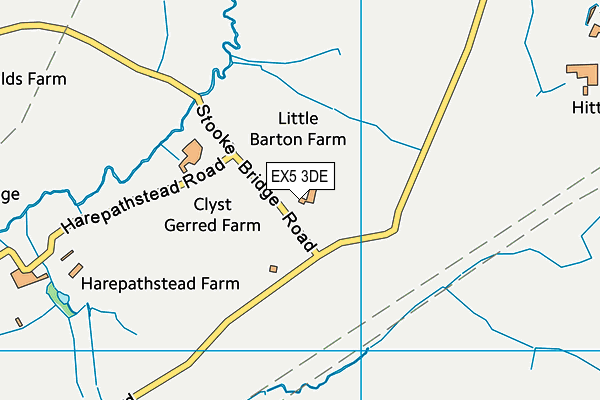 EX5 3DE map - OS VectorMap District (Ordnance Survey) EX5 3DE map - OS VectorMap District (Ordnance Survey)