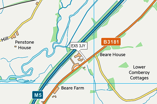 EX5 3JY map - OS VectorMap District (Ordnance Survey) EX5 3JY map - OS VectorMap District (Ordnance Survey)