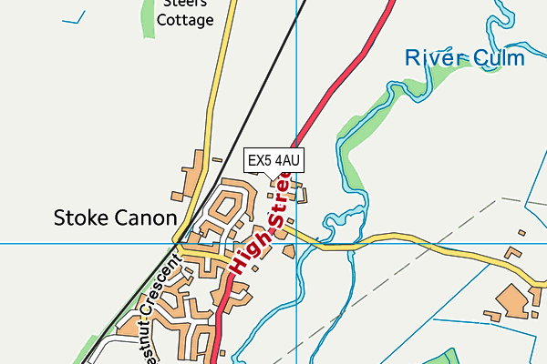 EX5 4AU map - OS VectorMap District (Ordnance Survey) EX5 4AU map - OS VectorMap District (Ordnance Survey)