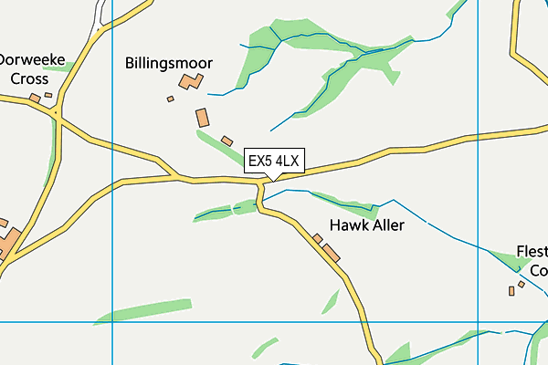 EX5 4LX map - OS VectorMap District (Ordnance Survey) EX5 4LX map - OS VectorMap District (Ordnance Survey)