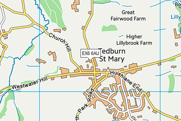 EX6 6AU map - OS VectorMap District (Ordnance Survey) EX6 6AU map - OS VectorMap District (Ordnance Survey)