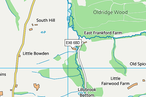 EX6 6BD map - OS VectorMap District (Ordnance Survey)
