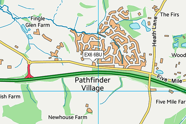 EX6 6BU map - OS VectorMap District (Ordnance Survey) EX6 6BU map - OS VectorMap District (Ordnance Survey)
