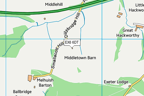 EX6 6DT map - OS VectorMap District (Ordnance Survey) EX6 6DT map - OS VectorMap District (Ordnance Survey)