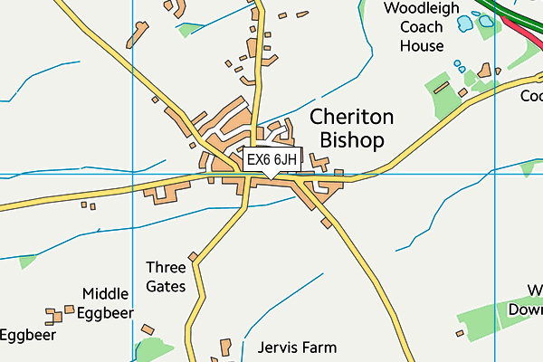 EX6 6JH map - OS VectorMap District (Ordnance Survey)