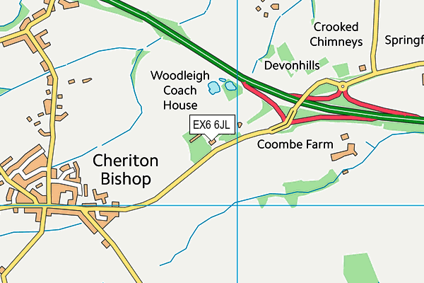 EX6 6JL map - OS VectorMap District (Ordnance Survey) EX6 6JL map - OS VectorMap District (Ordnance Survey)