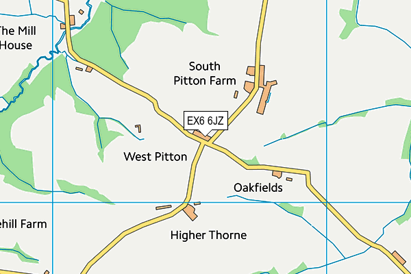 EX6 6JZ map - OS VectorMap District (Ordnance Survey)