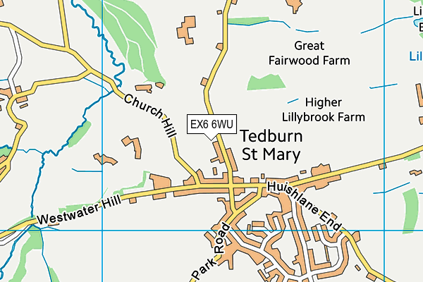 EX6 6WU map - OS VectorMap District (Ordnance Survey) EX6 6WU map - OS VectorMap District (Ordnance Survey)