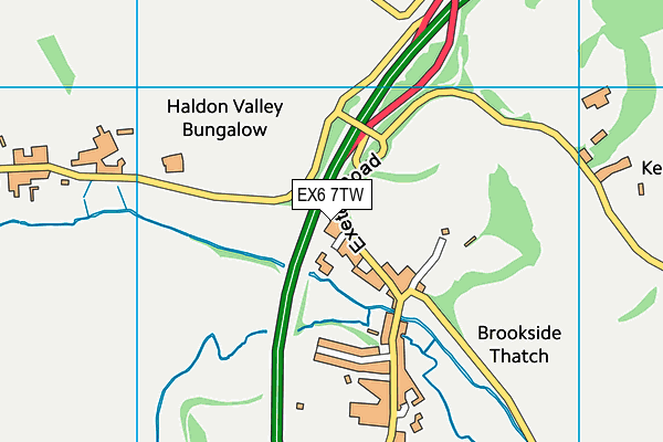 EX6 7TW map - OS VectorMap District (Ordnance Survey) EX6 7TW map - OS VectorMap District (Ordnance Survey)