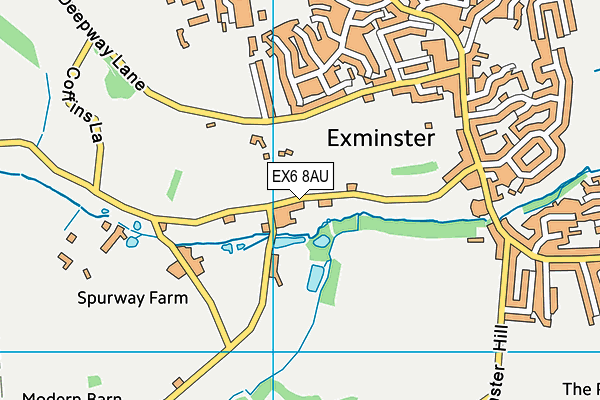 EX6 8AU map - OS VectorMap District (Ordnance Survey) EX6 8AU map - OS VectorMap District (Ordnance Survey)