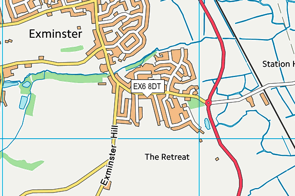 EX6 8DT map - OS VectorMap District (Ordnance Survey) EX6 8DT map - OS VectorMap District (Ordnance Survey)
