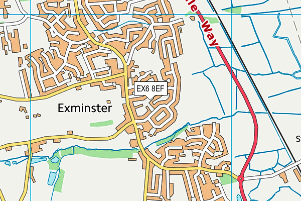 EX6 8EF map - OS VectorMap District (Ordnance Survey) EX6 8EF map - OS VectorMap District (Ordnance Survey)