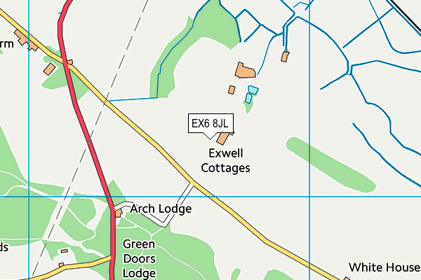 EX6 8JL map - OS VectorMap District (Ordnance Survey) EX6 8JL map - OS VectorMap District (Ordnance Survey)