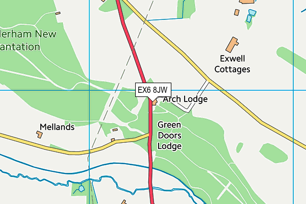 EX6 8JW map - OS VectorMap District (Ordnance Survey)