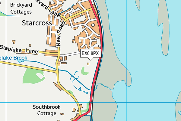 EX6 8PX map - OS VectorMap District (Ordnance Survey)