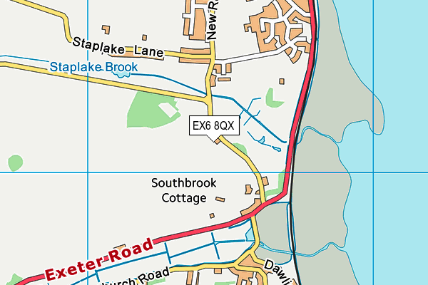 EX6 8QX map - OS VectorMap District (Ordnance Survey)