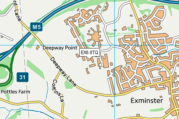 EX6 8TQ map - OS VectorMap District (Ordnance Survey) EX6 8TQ map - OS VectorMap District (Ordnance Survey)