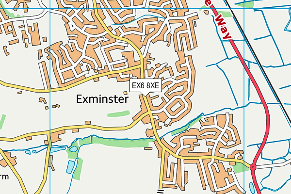 EX6 8XE map - OS VectorMap District (Ordnance Survey) EX6 8XE map - OS VectorMap District (Ordnance Survey)