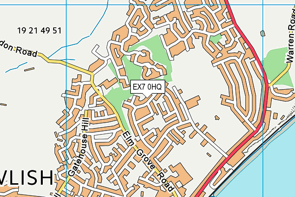 EX7 0HQ map - OS VectorMap District (Ordnance Survey) EX7 0HQ map - OS VectorMap District (Ordnance Survey)