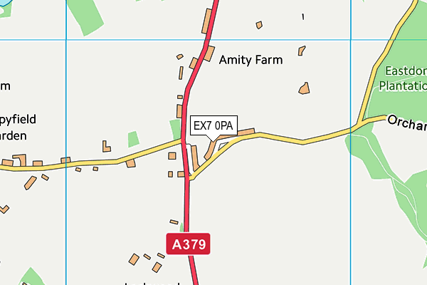 EX7 0PA map - OS VectorMap District (Ordnance Survey)