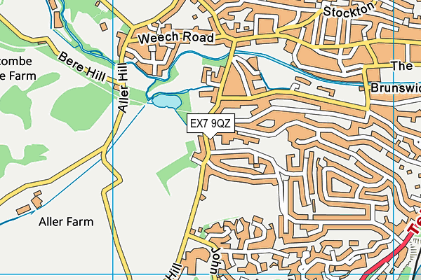 EX7 9QZ map - OS VectorMap District (Ordnance Survey) EX7 9QZ map - OS VectorMap District (Ordnance Survey)