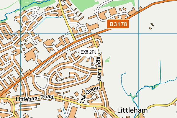 EX8 2PJ map - OS VectorMap District (Ordnance Survey) EX8 2PJ map - OS VectorMap District (Ordnance Survey)