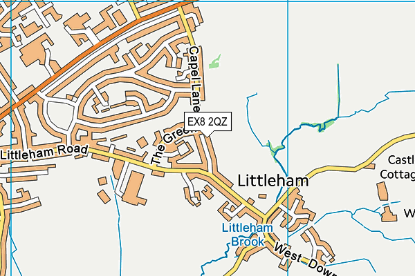 EX8 2QZ map - OS VectorMap District (Ordnance Survey) EX8 2QZ map - OS VectorMap District (Ordnance Survey)