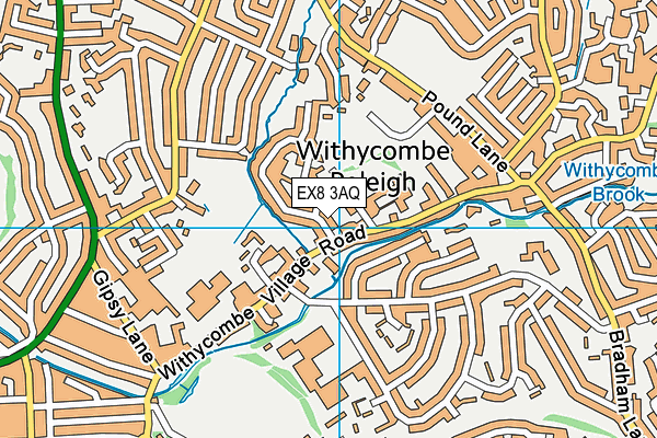 EX8 3AQ map - OS VectorMap District (Ordnance Survey) EX8 3AQ map - OS VectorMap District (Ordnance Survey)
