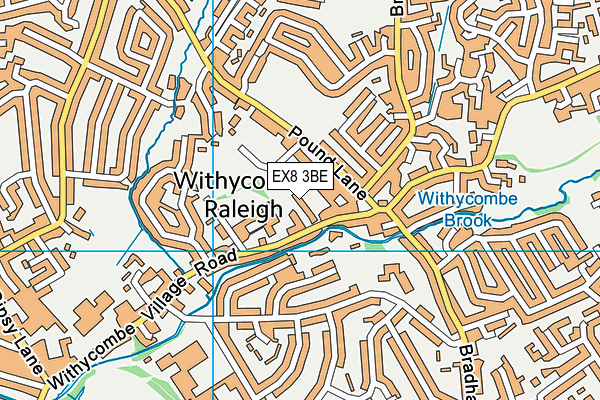 EX8 3BE map - OS VectorMap District (Ordnance Survey) EX8 3BE map - OS VectorMap District (Ordnance Survey)