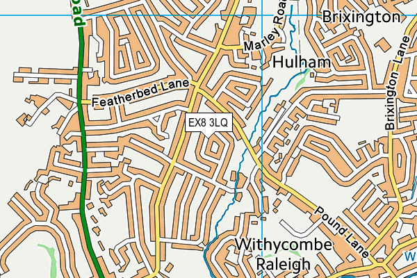 EX8 3LQ map - OS VectorMap District (Ordnance Survey) EX8 3LQ map - OS VectorMap District (Ordnance Survey)
