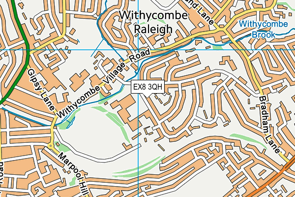 EX8 3QH map - OS VectorMap District (Ordnance Survey) EX8 3QH map - OS VectorMap District (Ordnance Survey)