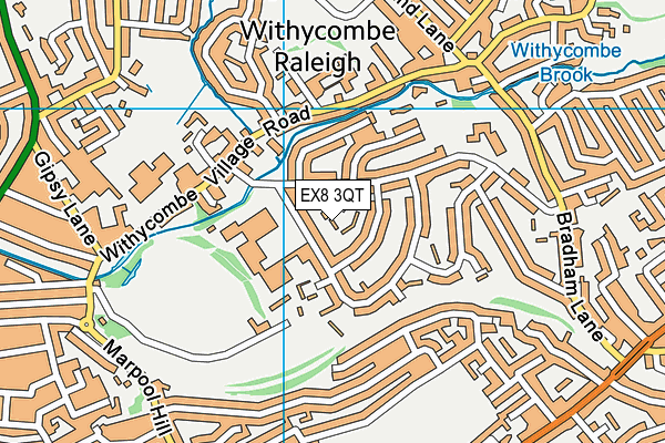 EX8 3QT map - OS VectorMap District (Ordnance Survey) EX8 3QT map - OS VectorMap District (Ordnance Survey)